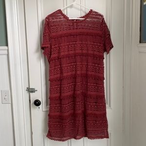 Anthropologie Zero to Sky Fringe Lace Tunic Dress
